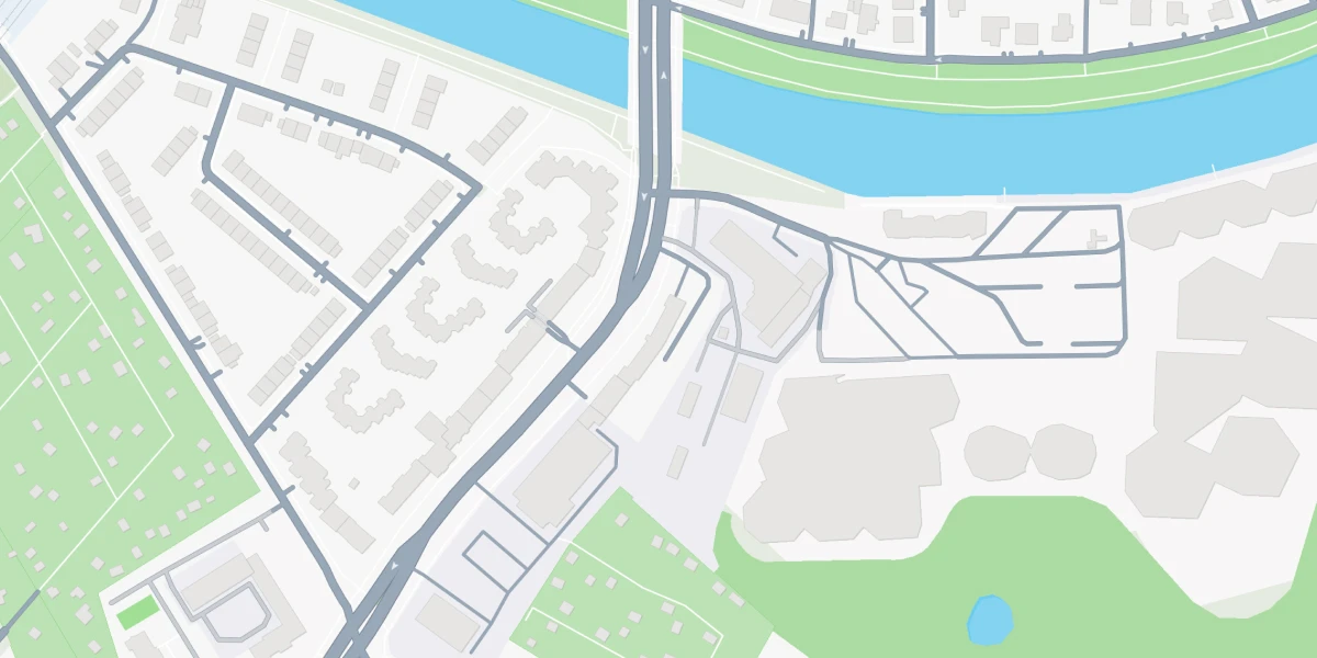 Karte mit Straßen und Fluss